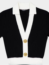 Balmain Black V-Neck Knit Viscose Mini Flare Dress