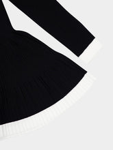 Balmain Black V-Neck Knit Viscose Mini Flare Dress