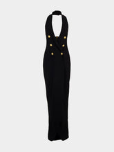 Balmain Black Halterneck Knit Maxi Dress