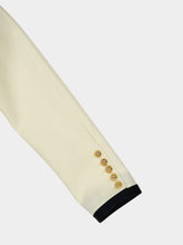 Balmain Beige Two-Tone Fitted Basketweave Jacket