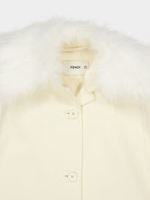 Fendi Ivory Wool Cape with Fur Collar