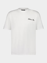 Balmain White Embroidered Signature T-shirt