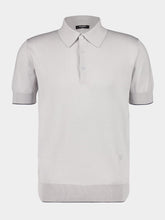 Balmain Grey Polo Regular Fit Cotton Silk Knit