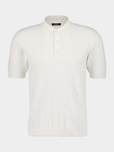 Balmain Natural Monogram Knit Polo Shirt
