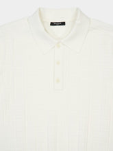 Balmain Natural Monogram Knit Polo Shirt