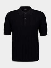 Balmain Black Monogram Knit Polo Shirt