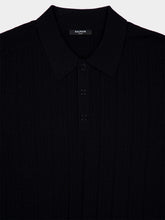 Balmain Black Monogram Knit Polo Shirt