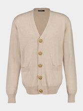 Light Beige Cashmere Buttoned Cardigan