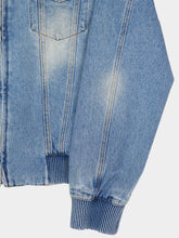 Balmain Blue Cropped Lined Denim Jacket
