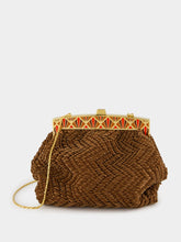 13 BC Woven Brown Suede Clutch Bag