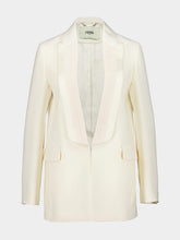 Fendi White Wool and Silk Tuxedo Blazer
