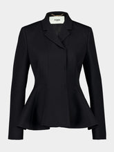 Fendi Black Wool Peplum Jacket