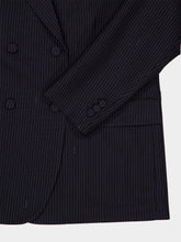 Fendi Navy Blue Pinstriped Wool Double-Breasted Blazer
