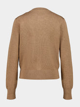 Ami Paris Camel Crewneck Wool Cardigan