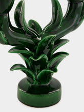 Jean Roger Emerald Green Flambeaux Small Ceramic Candle Holder