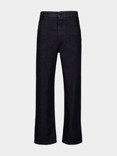 Fendi Black Straight-Leg Jeans with FF Turn-Up Hem