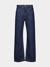 Fendi Blue Straight-Leg Logo Jeans