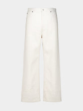 Fendi White Denim Jeans with Beige Topstitching