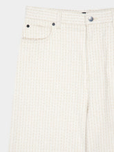 Fendi White Denim Jeans with Beige Topstitching