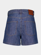Fendi Navy Blue FF Chambray Denim Shorts