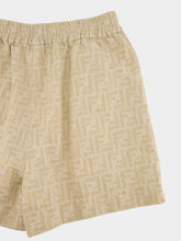 Fendi Beige FF Chambray Cotton Linen Shorts