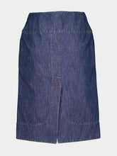 Fendi Blue Denim Zip-Front Midi Skirt