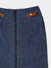 Fendi Blue Denim Zip-Front Midi Skirt