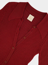 Paula Fluorite Purple Potion Long-Sleeve Knitted Dress with Buttons