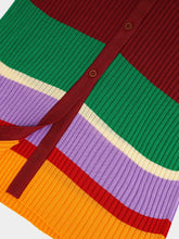 Paula Fluorite Purple Potion Long-Sleeve Knitted Dress with Buttons