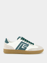 Balmain White Swan Leather and Suede Trainers