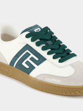 Balmain White Swan Leather and Suede Trainers