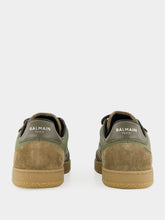 Balmain Khaki Swan Leather and Canvas Trainers