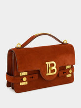 Balmain Red B-Buzz 24 Suede Shoulder Bag