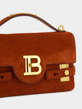 Balmain Red B-Buzz 24 Suede Shoulder Bag