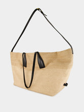 Balmain Brown Track Raffia Tote Bag