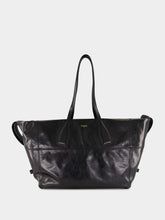 Black Track Shiny Leather Tote Bag