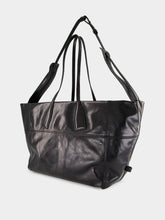 Balmain Black Track Shiny Leather Tote Bag