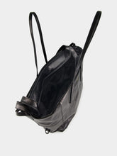 Balmain Black Track Shiny Leather Tote Bag