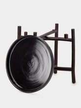 Tinja Black Mida Dark Brown Wood Table