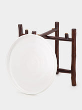 Tinja White Mida Dark Brown Wood Table