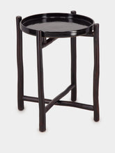 Tinja Black Mida High Dark Brown Wood Table