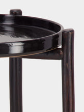Tinja Black Mida High Dark Brown Wood Table