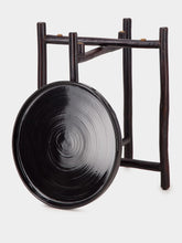 Tinja Black Mida High Dark Brown Wood Table