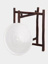 Tinja White Mida High Brown Wood Table