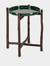 Dark Green Mida High Brown Wood Table | PDP - Fashion Clinic