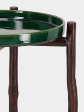 Dark Green Mida High Brown Wood Table | PDP - Fashion Clinic