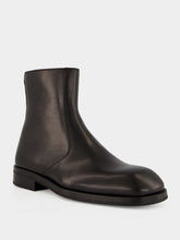 Lemaire Black Zipped Shiny Leather Ankle Boots
