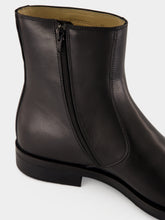 Lemaire Black Zipped Shiny Leather Ankle Boots