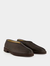Lemaire Dark Brown Piped Leather Slippers