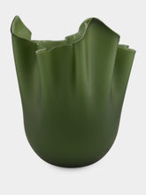 Venini Apple Green Fazzoletto 31 Glass Vase